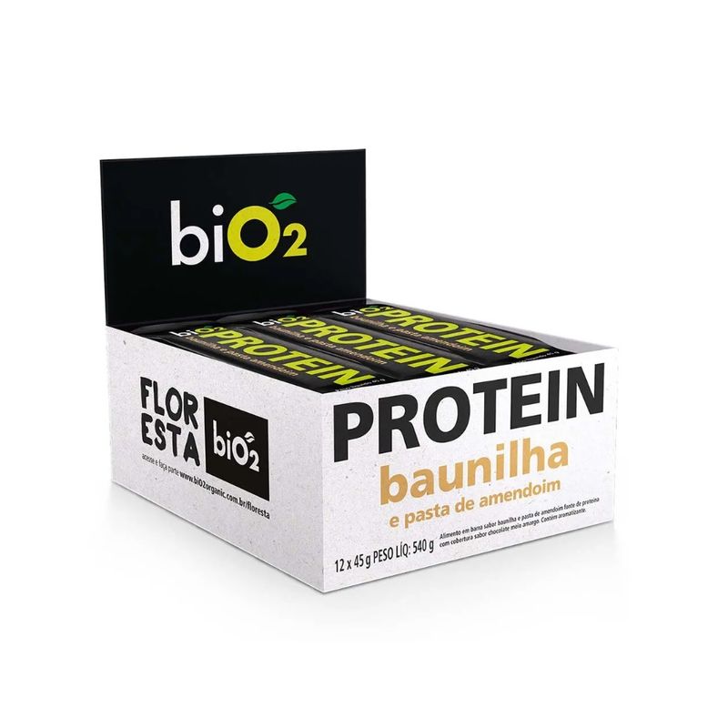 Barra Protein Bio2 Vegana Sem Glúten Baunilha E Pasta De Amendoim Contendo 12 Unidades De 45g 2539