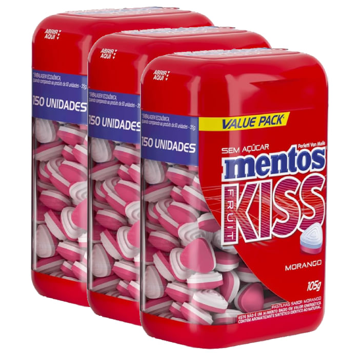 Mentos Kiss Potão Morango Contendo 3 Unidades De 105g Cada Uauness Descomplicando A Prática 7240